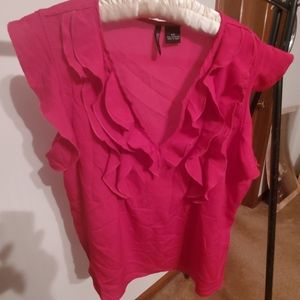 New Directions Red XL Ruffle Top
